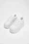 Едноцветни-бели кецове от Zara с платформа, снимка 2