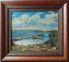 Картина, лодки, море, худ. Й. Сколаковъ, 1941 г., снимка 1 - Картини - 44605624