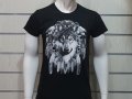 Нова мъжка тениска с дигитален печат Вълк - Ловец за сънища, Вълци