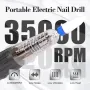 Професионална електрическа пила за нокти Retilio, преносима машина за нокти 35000 оборота, снимка 4