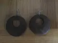 кръгли дървени обеци, снимка 2