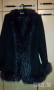 Палто с косъм цвят Горчив шоколад. М размер., снимка 1 - Палта, манта - 44596768