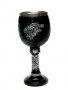 Код 91101 Стилна чаша за вино от полирезин с релефни декорации - вълк и надпис Winter is coming, снимка 1 - Чаши - 37019625