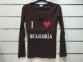 Нова дамска блуза с дълъг ръкав и трансферен печат I Love Bulgaria (Аз Обичам България), снимка 7