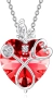 Колие със стетоскоп и пеперуда, сребро 925, сърце, кристал, медицинска тематика, снимка 1