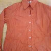 Елегантна дамска оранжева риза с камъчета и ексцентрично закопчаване, снимка 7 - Ризи - 38844508