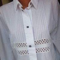 УНИКАЛНО КРАСИВА бяла риза с бродерия и дантела, снимка 3 - Ризи - 30099168