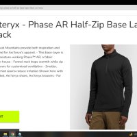 Arc'teryx Phase AR Half-Zip Base Layer Black Размер S термо блуза ски сноуборд 9-58, снимка 3 - Блузи - 42798960