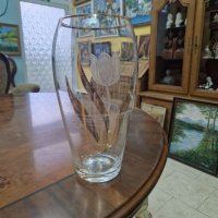 Красива кристална ваза Бохемия с позлата , снимка 5 - Антикварни и старинни предмети - 40851652