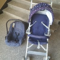 Детска сгъваема количка и бебешко столче за кола , снимка 1 - Детски колички - 37326725