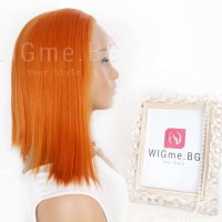 Къса оранжева лейс фронт перука Анабел, снимка 2 - Аксесоари за коса - 30114045