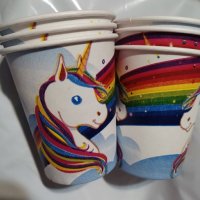 Вълшебният Еднорог unicorn 10 бр картонени чаши чашки парти рожден ден , снимка 1 - Чаши - 29702457