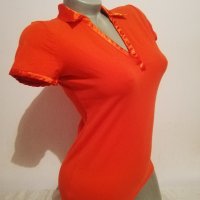  Червена блуза със сатенена яка Esprit р-р М , снимка 4 - Тениски - 31456586
