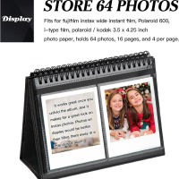 Настолен фотоалбум с 64 джоба за Fujifilm Instax Wide 300, Polaroid 600 i-Type 9х11 см, черен, снимка 8 - Други стоки за дома - 44533269