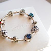 Pandora 925 сребърен талисман сърце с цирконий, снимка 6 - Гривни - 34643395