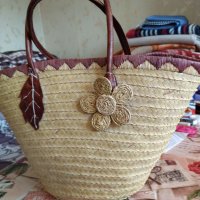 Плажна плетена чанта, снимка 2 - Чанти - 37310646