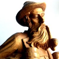 Стара голяма дървена фигура на ловец с лула и халба бира, снимка 10 - Антикварни и старинни предмети - 42060036