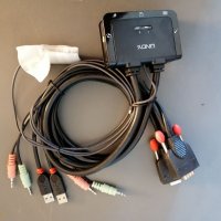 2-портов KVM суич,LINDY LNY-42342- VGA, USB 2.0, звук, вградени кабели, снимка 1 - Кабели и адаптери - 33862188