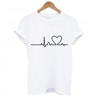 Дамска тениска Електрокардиограма Сърце, снимка 3 - Тениски - 29269479
