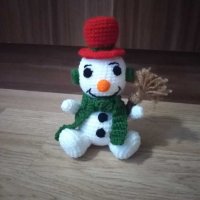 Плетен снежен човек , снимка 1 - Декорация за дома - 31035552