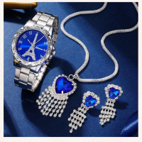 Комплект Дамски моден кварцов часовник Айфеловата кула + бижута, снимка 2 - Дамски - 44589282