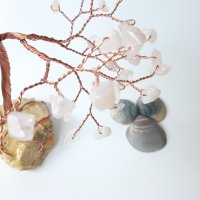 Дръвче Розов кварц, Идея сватба, Подарък камък на сърцето, Дърво на любовта, Подарък за кума, снимка 4 - Декорация за дома - 32993344