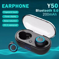 Y50 Bluetooth слушалка Спорт на открито Безжични слушалки 5.0 с контейнер за зареждане Power Display, снимка 4 - Безжични слушалки - 38953515