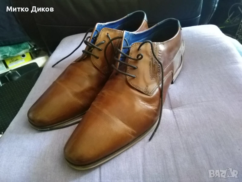 Бугатти Bugatti маркови обувки естествена кожа размер №44 стелка 29см, снимка 1