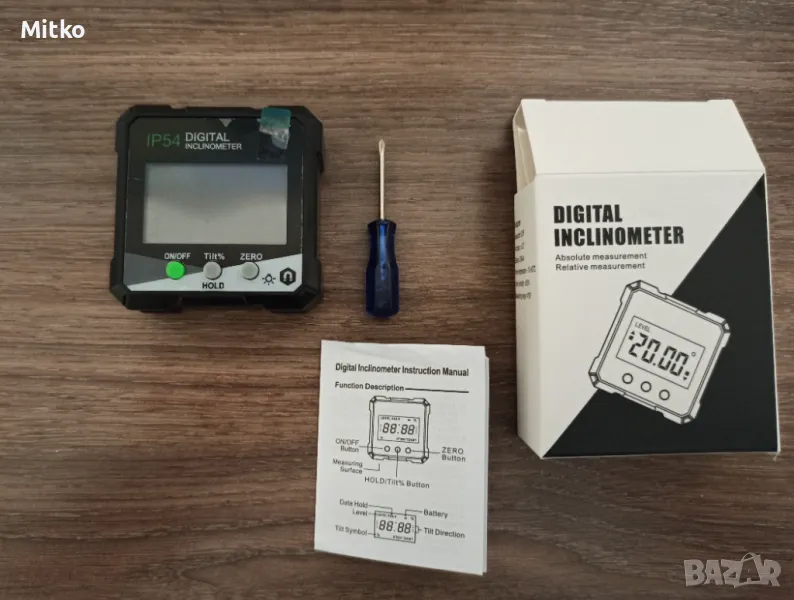 Магнитен ъгломер 360° | Мини нивелир | Инклинометър, снимка 1
