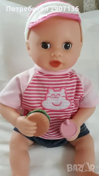 КУКЛА С ФУНКЦИИ, ГОВОРИ, ПЛАЧЕ, И СЕ ХРАНИ СЪС САНДВИЧ И ПИЕ ВОДА, снимка 1
