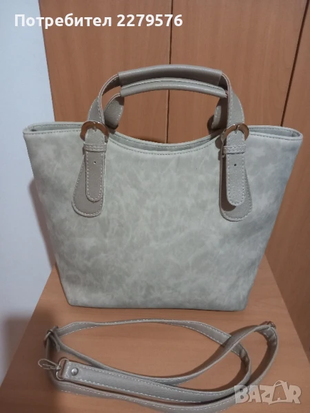 Бежова дамска чанта , снимка 1