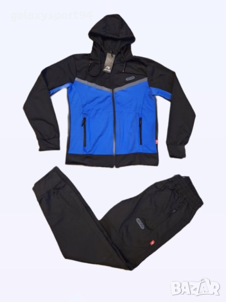 Черно + Син Анцуг с Качулка Есенен модел 2023г, снимка 1