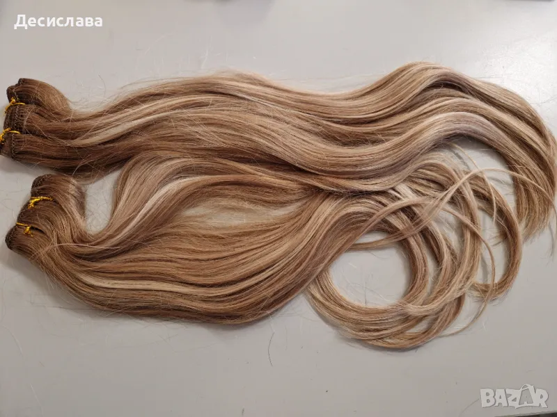 Естествена коса, плътен косъм, пътни крайща - 55 см, 100 грама., снимка 1