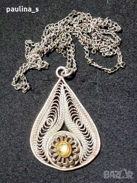 Винтидж / Сребърен масивен медальон / колие - Берковски филигран проба 925 , снимка 1