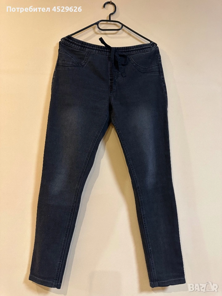 Черни дънки с ластик в талията , снимка 1