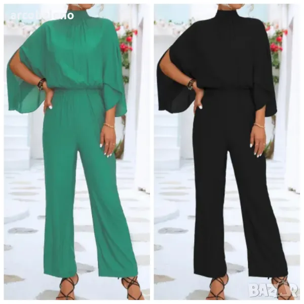 Моден дамски нов гащеризон с яка и стойка, 2цвята , снимка 1