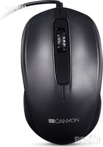 Мишка USB CANYON CNE-CMS01B Black, 1000dpi, 3 btn, кабелна, Wired Optical Mouse, снимка 1