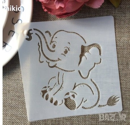 Слонче слон шаблон стенсил спрей за торта украса декор Scrapbooking, снимка 1