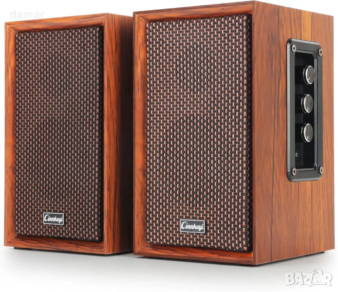 40W Bluetooth дървени компютърни високоговорители 2.0 със силен бас, снимка 1