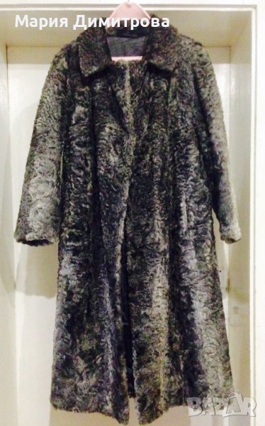 Бутиково сиво омбре палто Астраган Swakara, снимка 1