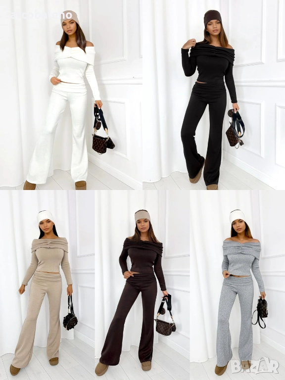 Дамски комплект от две части с отворени рамене, 5цвята , снимка 1