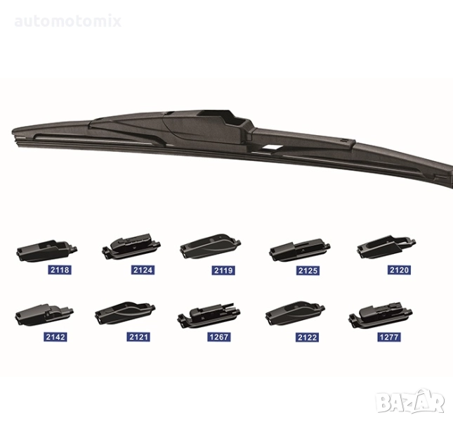 Задна Чистачка с 10 Адаптора 12'' 300мм - 1БРОЙ, снимка 1