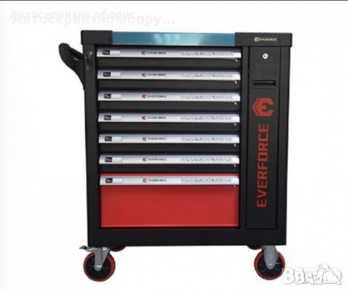 Нов Професионален Шкаф с инструменти EVERFORCE със 7 чекмеджета и отделение за закачане на инструмен, снимка 1