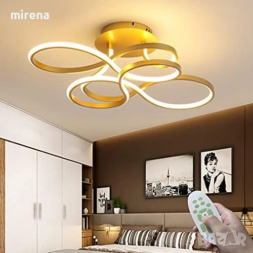 LED лед модерна арт спирална димируема таванна лампа полилей, снимка 1