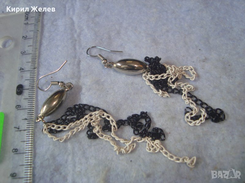 СТИЛНИ СРЕБРИСТИ ВИНТИДЖ - АРТ ХЕНД МЕЙД ОБЕЦИ с ВЕРИЖКИ 24965, снимка 1