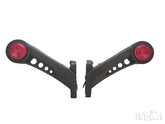 габарити рогчета комплект ЛЕД 12V 9 LED 2 броя, снимка 1