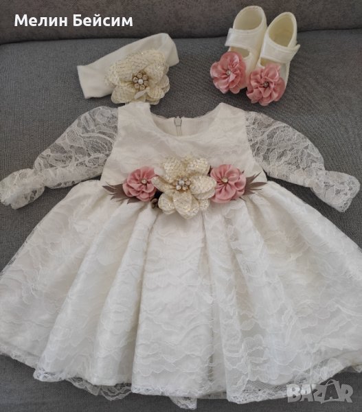 Детска/бебешка официална рокля (0-6), снимка 1