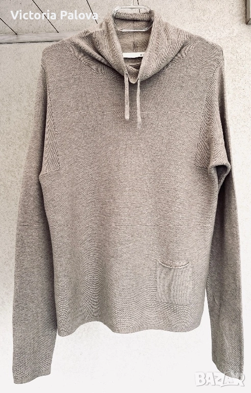 Луксозен бежов пуловер OUI 100% organic памук, снимка 1