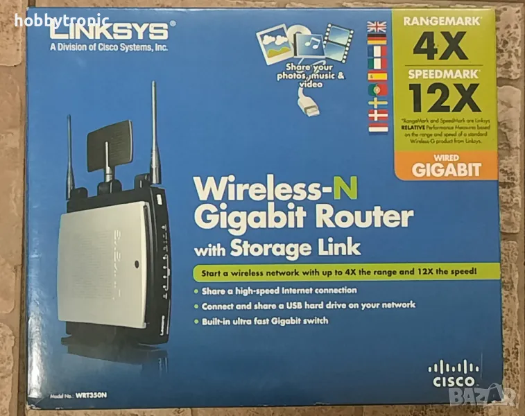 Linksys WRT350N Wireless-N Gigabit router, снимка 1