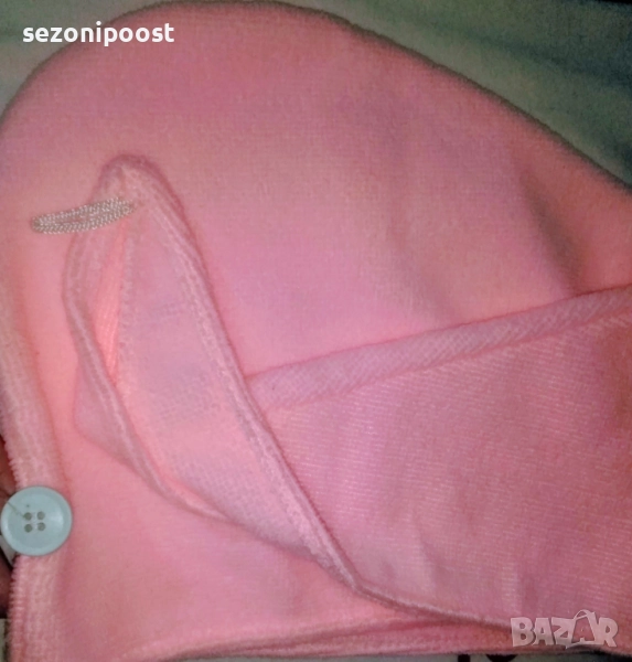 🌸Дамски чисто нов зимен плюшен тюрбан за мокра коса с копче🌸 , снимка 1